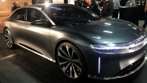 A photo of the Lucid Motors Air EV from 2018.