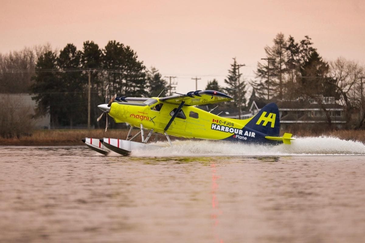 Harbour Air mangiX First Commercial Electric Seaplane Maiden Flight. Picture: https://www.harbourair.com/seaplane-to-eplane-flight-test-confirmed/